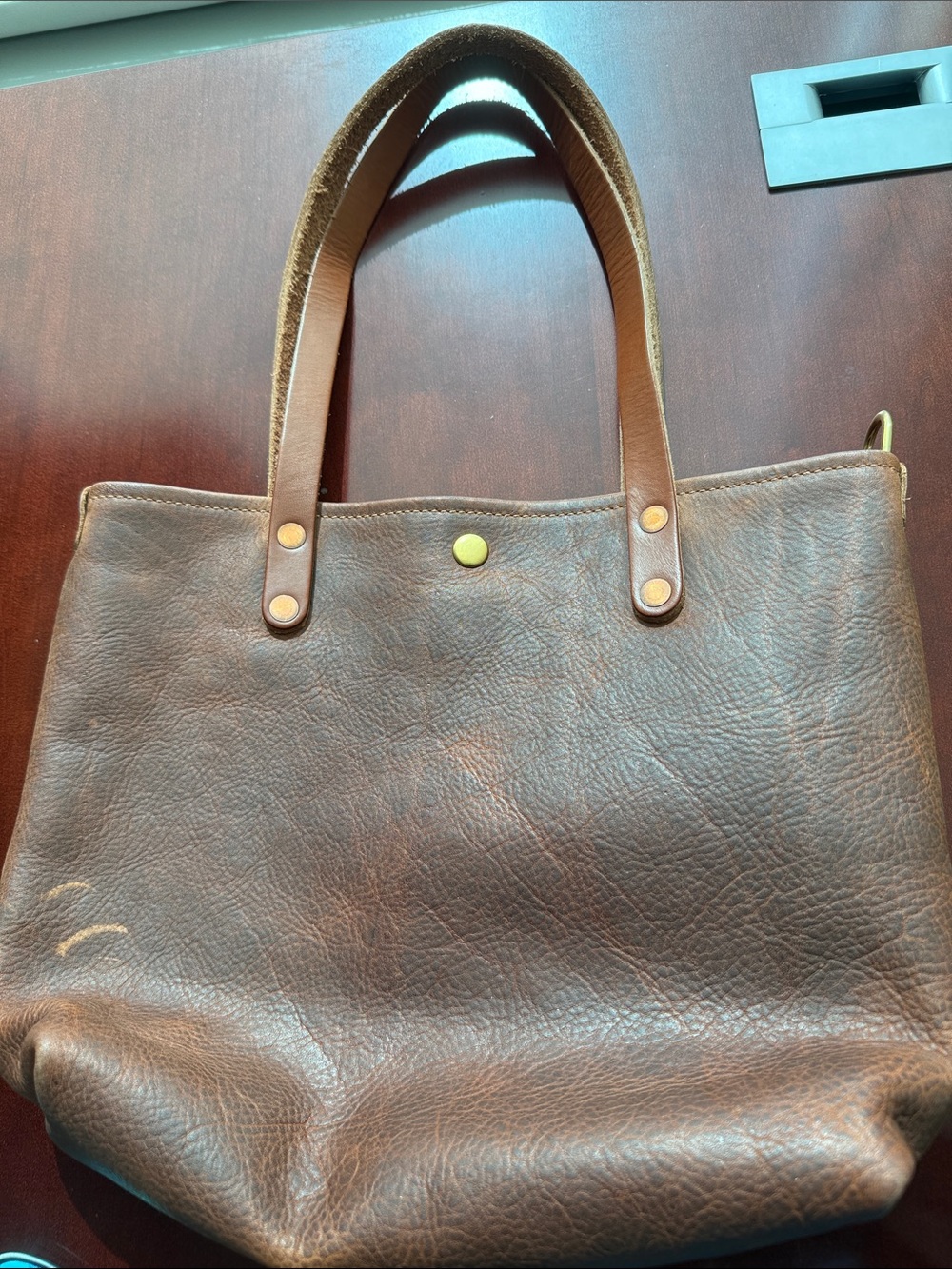 Kmm mini Kodiak Brown Leather Tote Bag - Everyday Carry - Picture 2 of 4